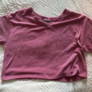 ARULA Mauve Ribbed Crop Top